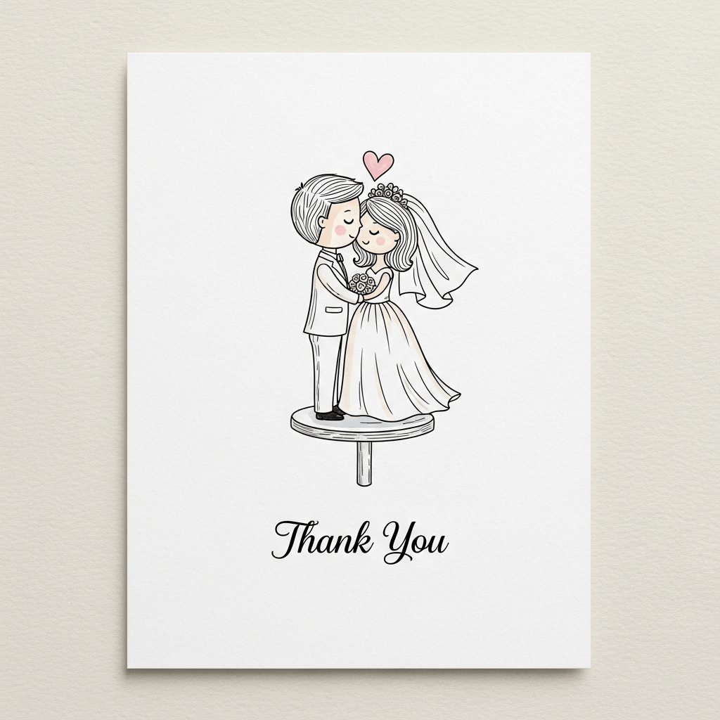 thank you - wedding - cake topper