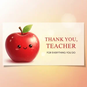 thank you - teacher - red apple
