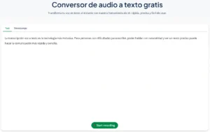 Transcribe audio a texto con el conversor de audio a texto de QuillBot.