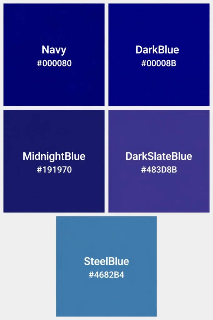CSS dark blue colors