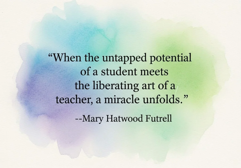 Teacher quote on a watercolor background