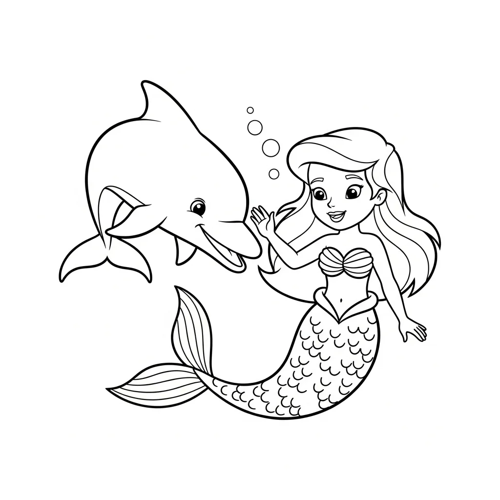 Meerjungfrau mit Delfin