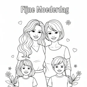 Twee moeders met hun twee kinderen