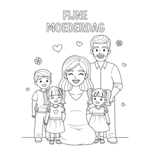 Een man en vrouw met hun drie kinderen