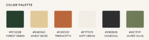 An example of a color palette, a brand asset