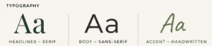 An example of typography, a brand asset