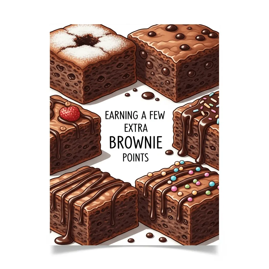 teacher appreciation card with different types of brownies on it and the words earning a few extra brownie points