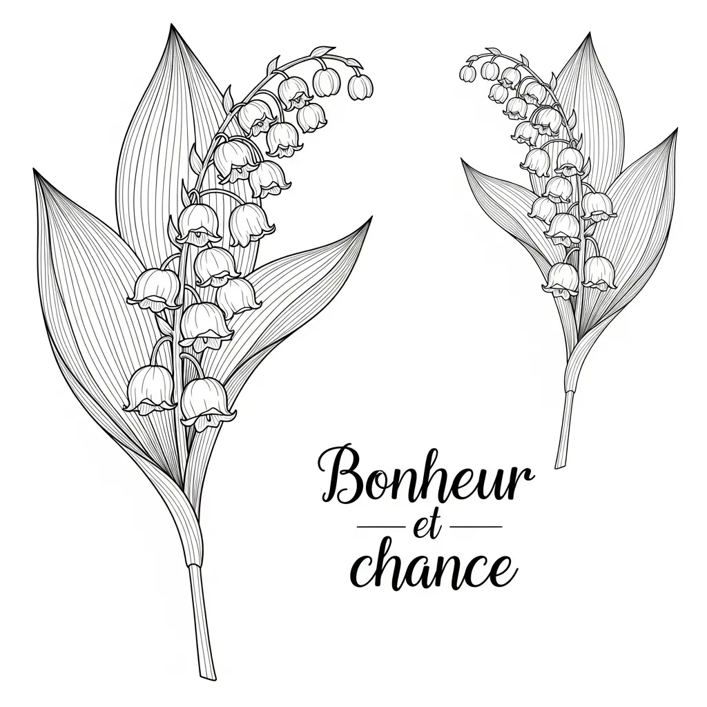 carte muguet gratuite à colorier