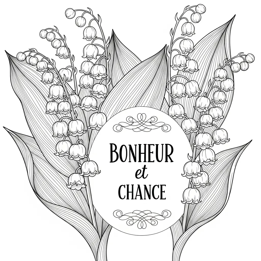 carte muguet à colorier