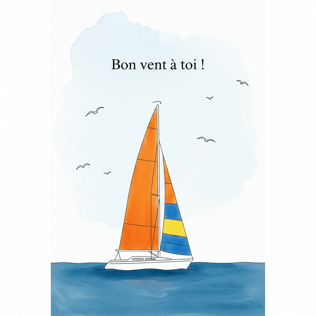 bateau en mer et expression bon vent