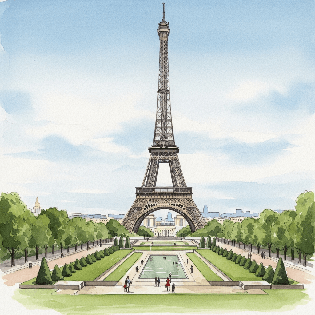 aquarelle tour eiffel