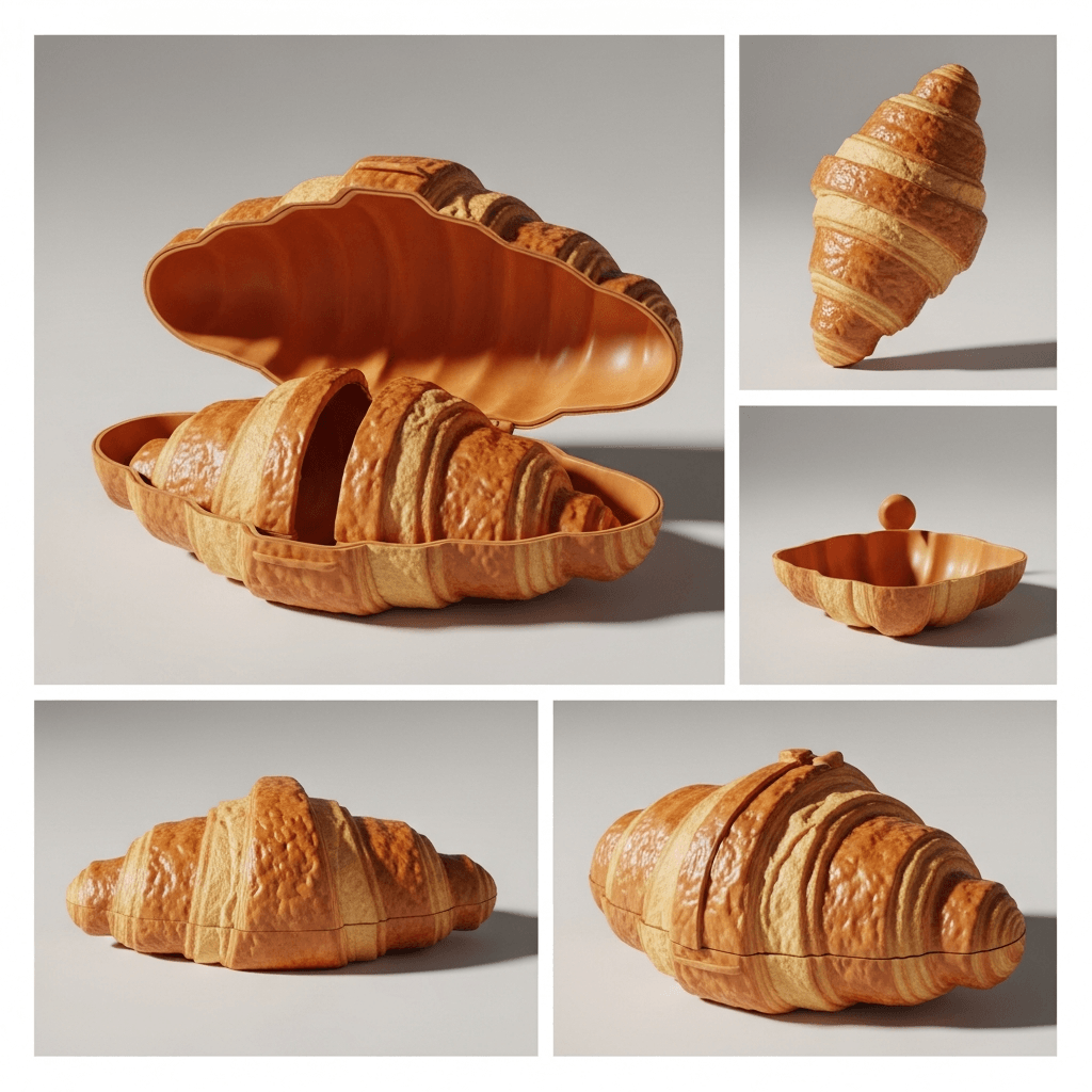 maquette de prototype de porte-croissant IA