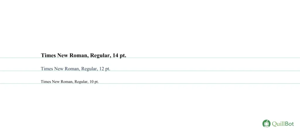 Ejemplo de diferentes fuentes Time New Roman.