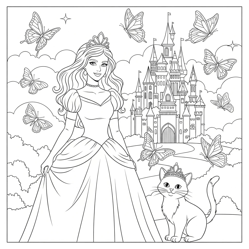 Ausmalbild Prinzessin