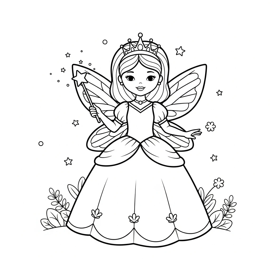 Ausmalbild Prinzessin Fee