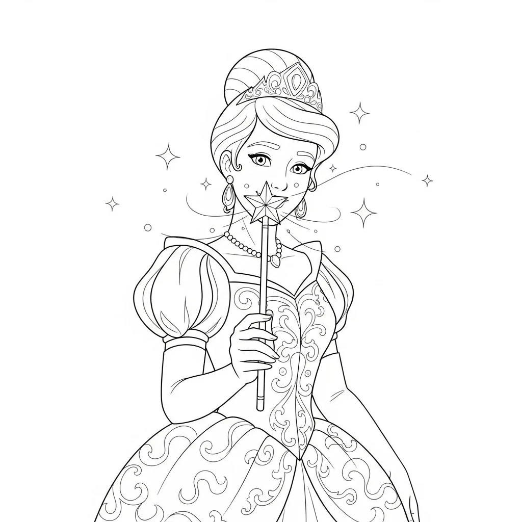 Ausmalbild Prinzessin Fee