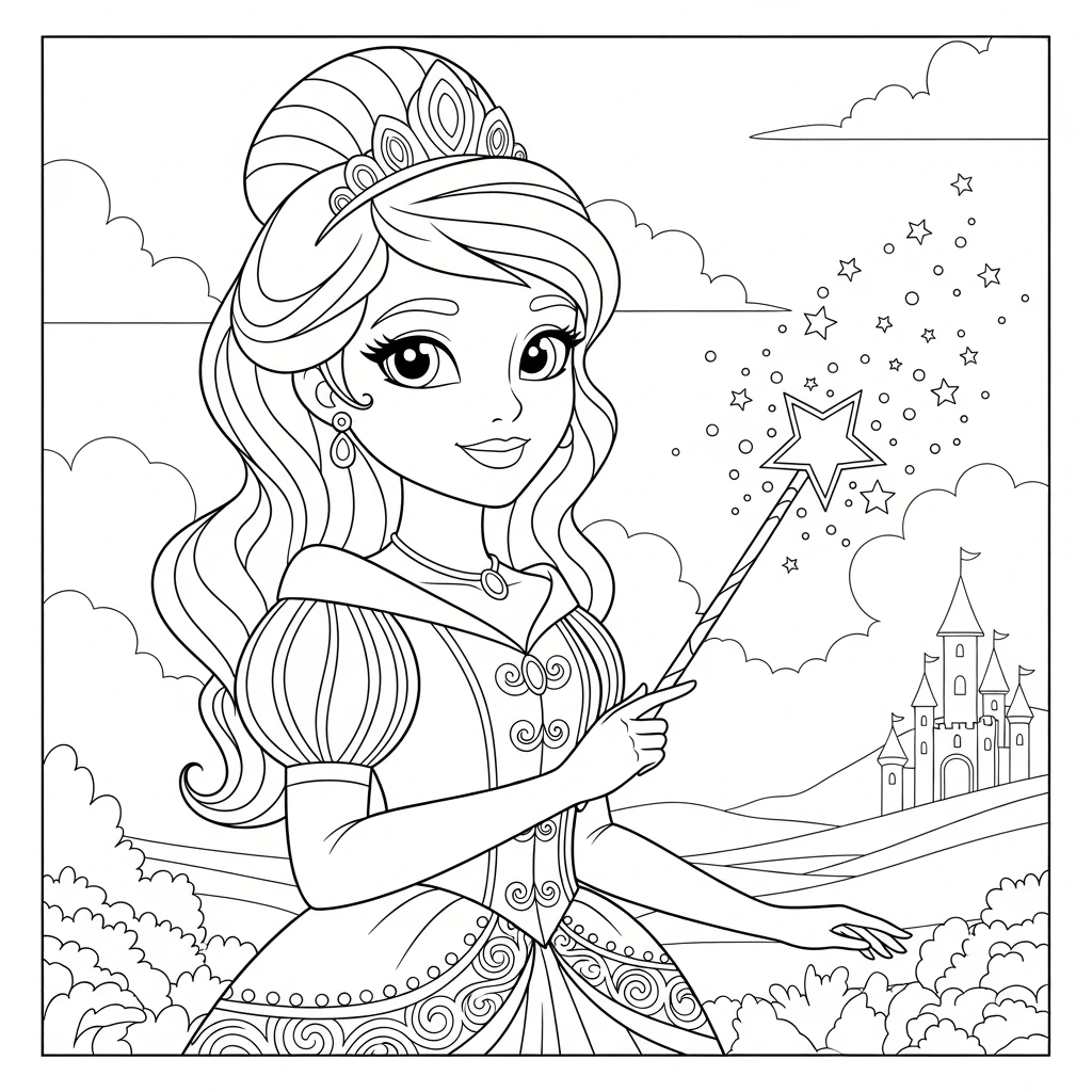 Ausmalbild Prinzessin Fee