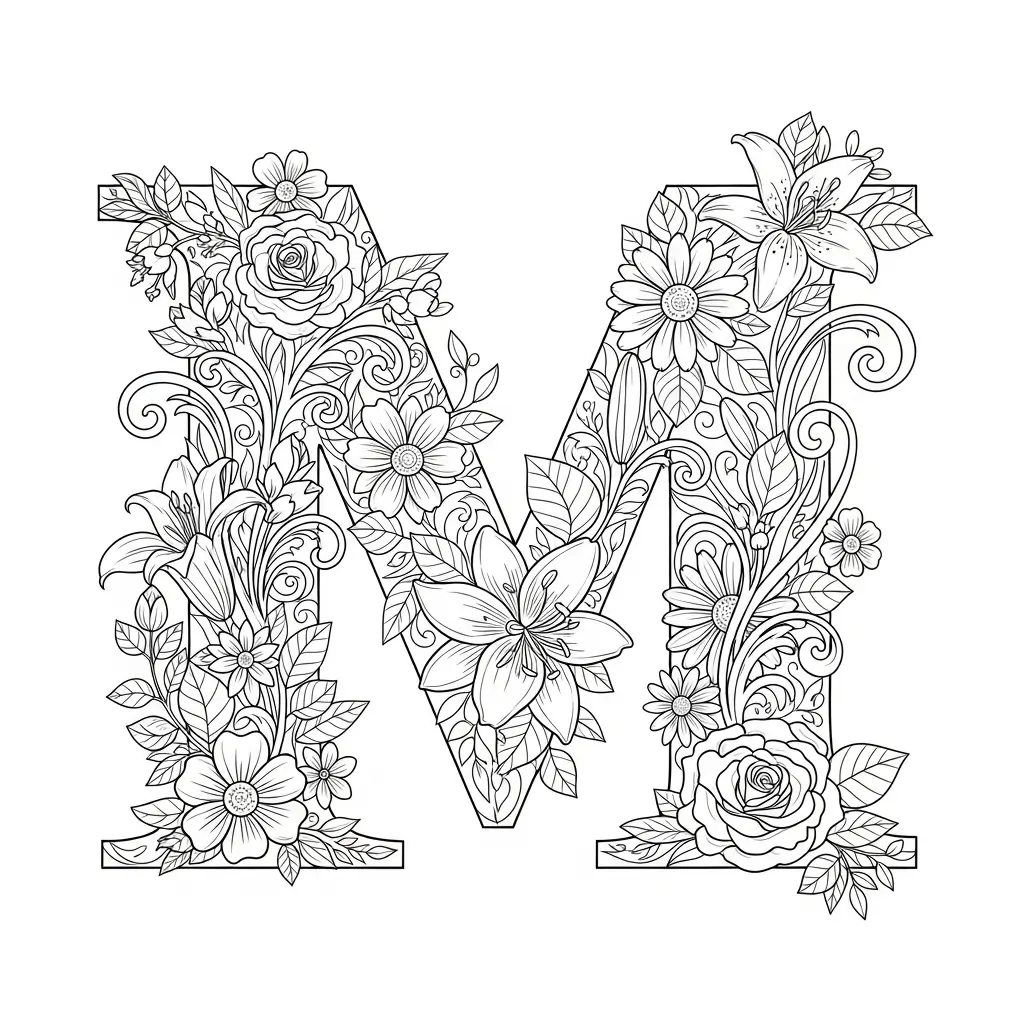 Buchstabe M Blumen