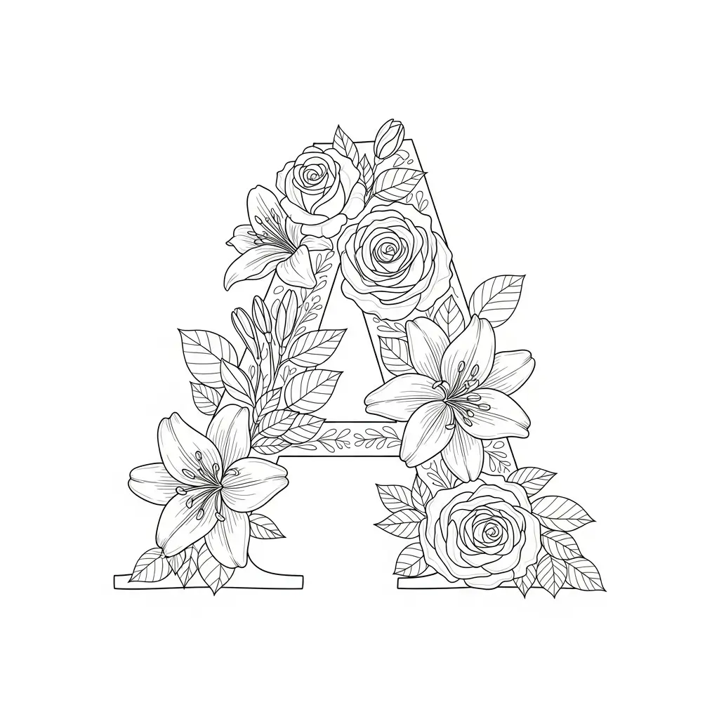 Buchstabe A Blumen