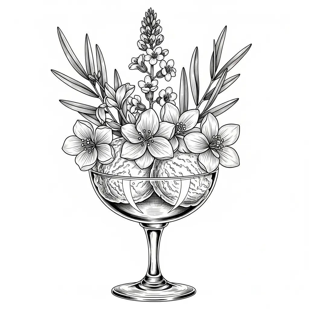Eis mit Blumen