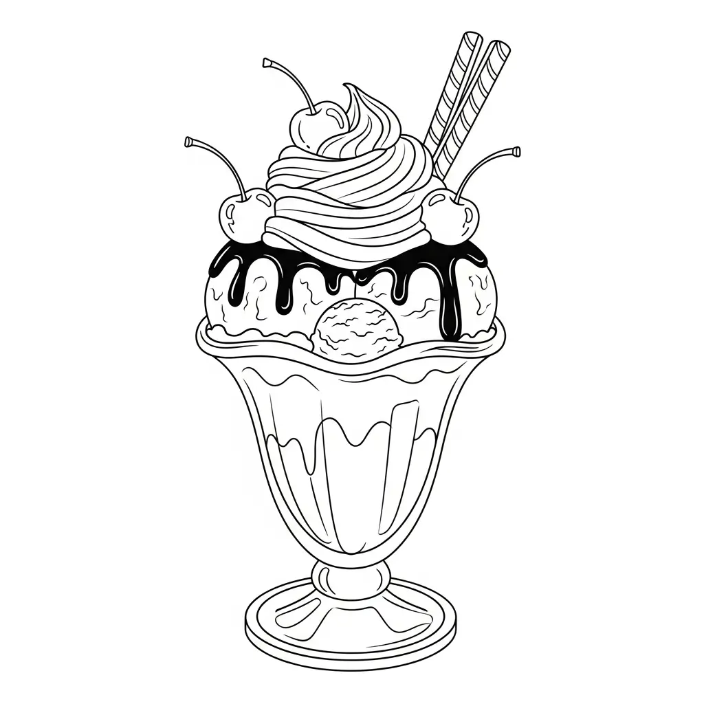 Eis im Becher mit Kirschen