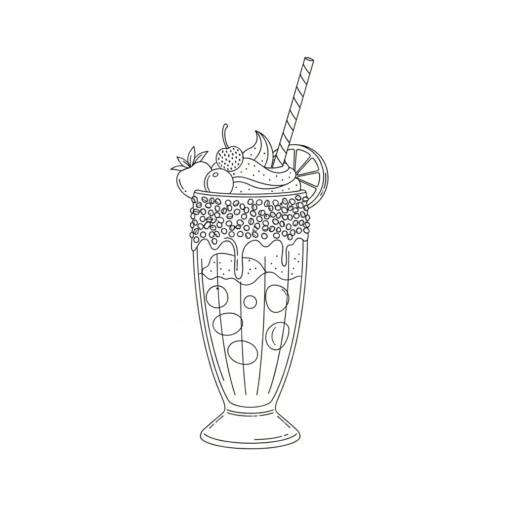 Milchshake mit Strohhalm