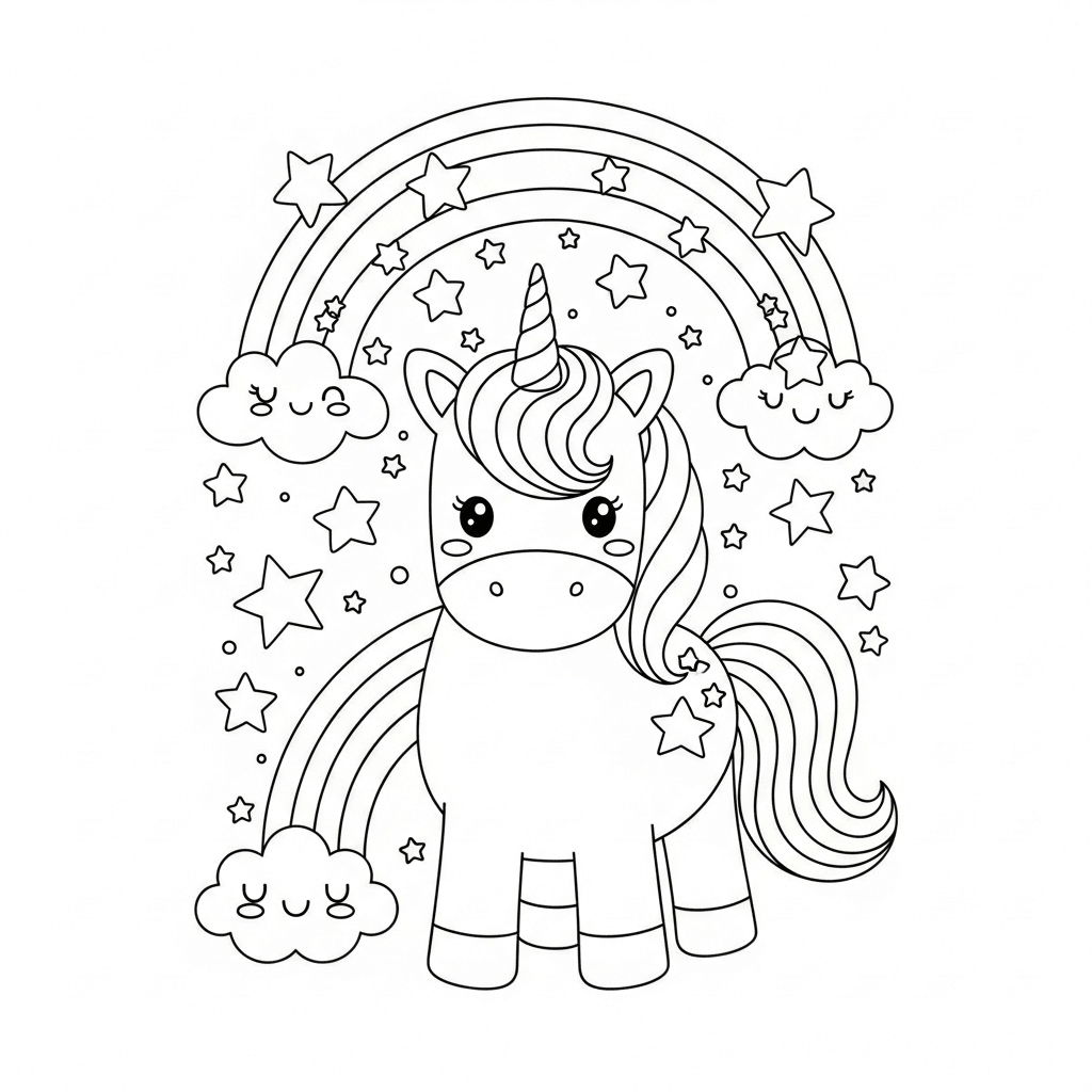 Ausmalbild Einhorn