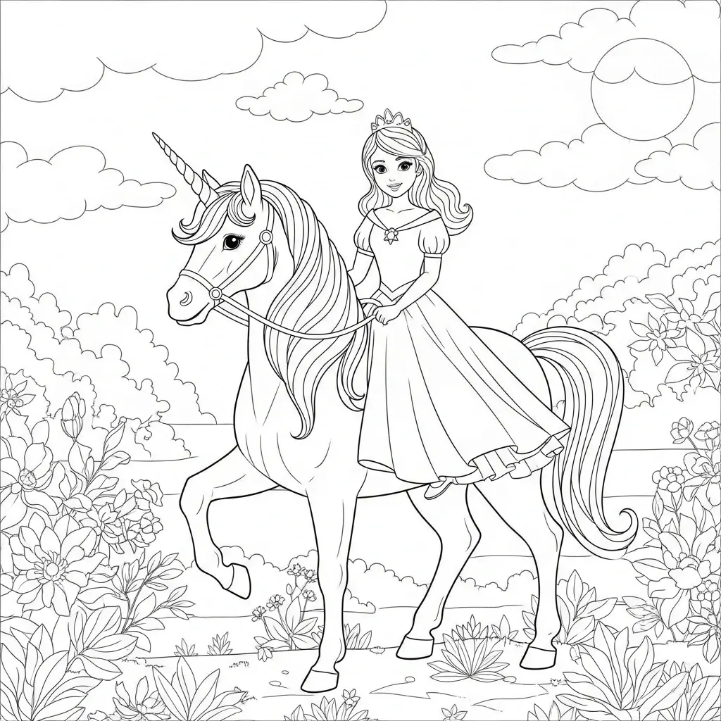 Ausmalbild Einhorn