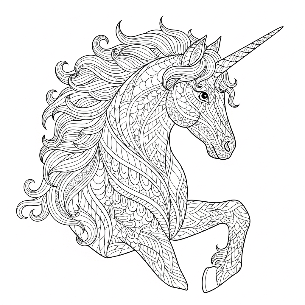 Ausmalbild Einhorn