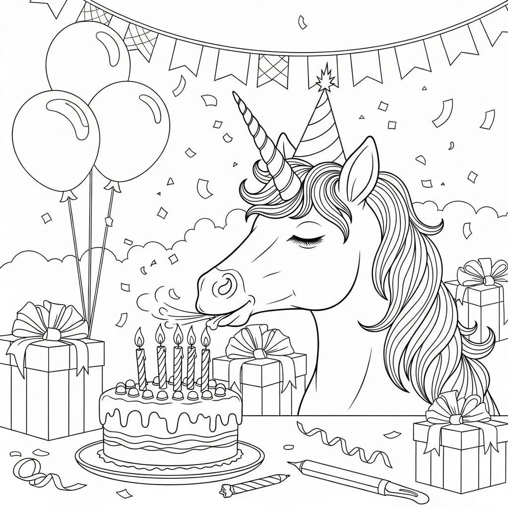 Ausmalbild Einhorn