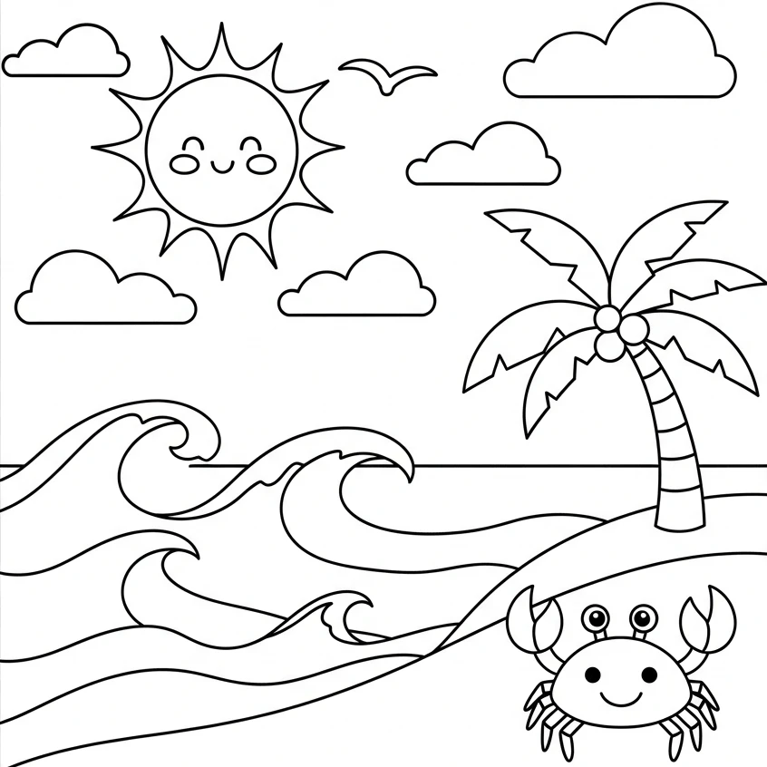Sommer Ausmalbild Kinder