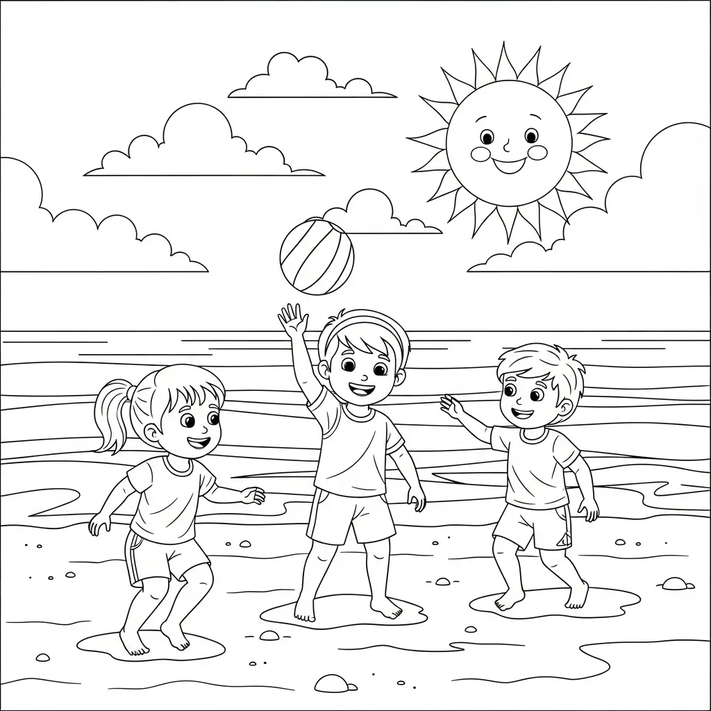 Sommer Ausmalbild Kinder