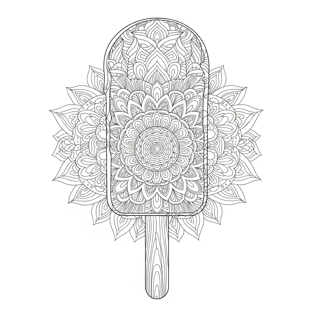 Mandala Eis am Stiel
