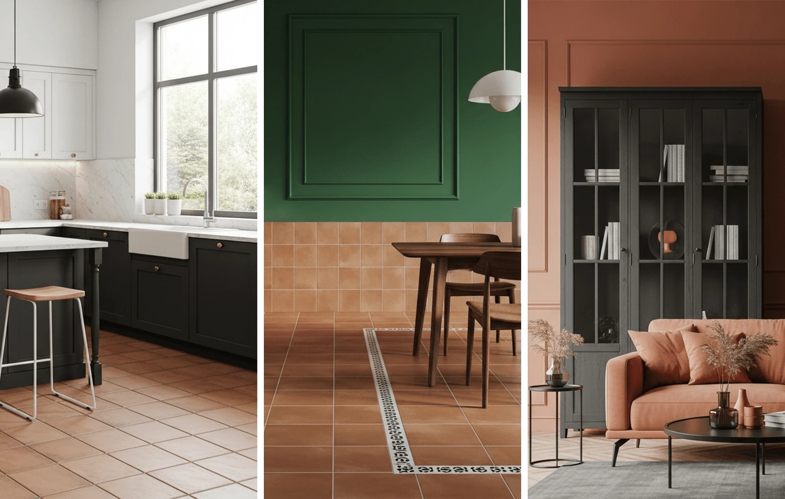 Terracotta mit dunklen Farben