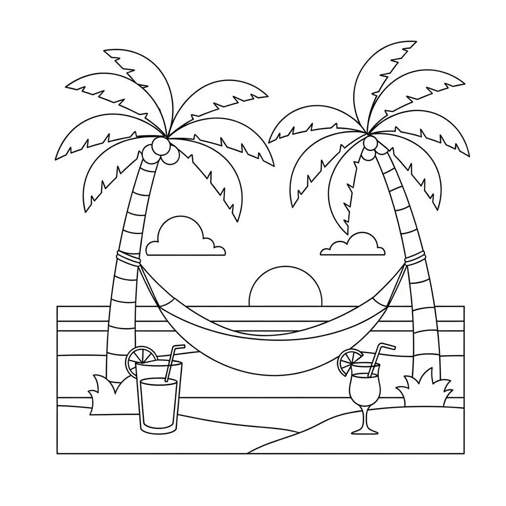 Urlaub Ausmalbild Kinder