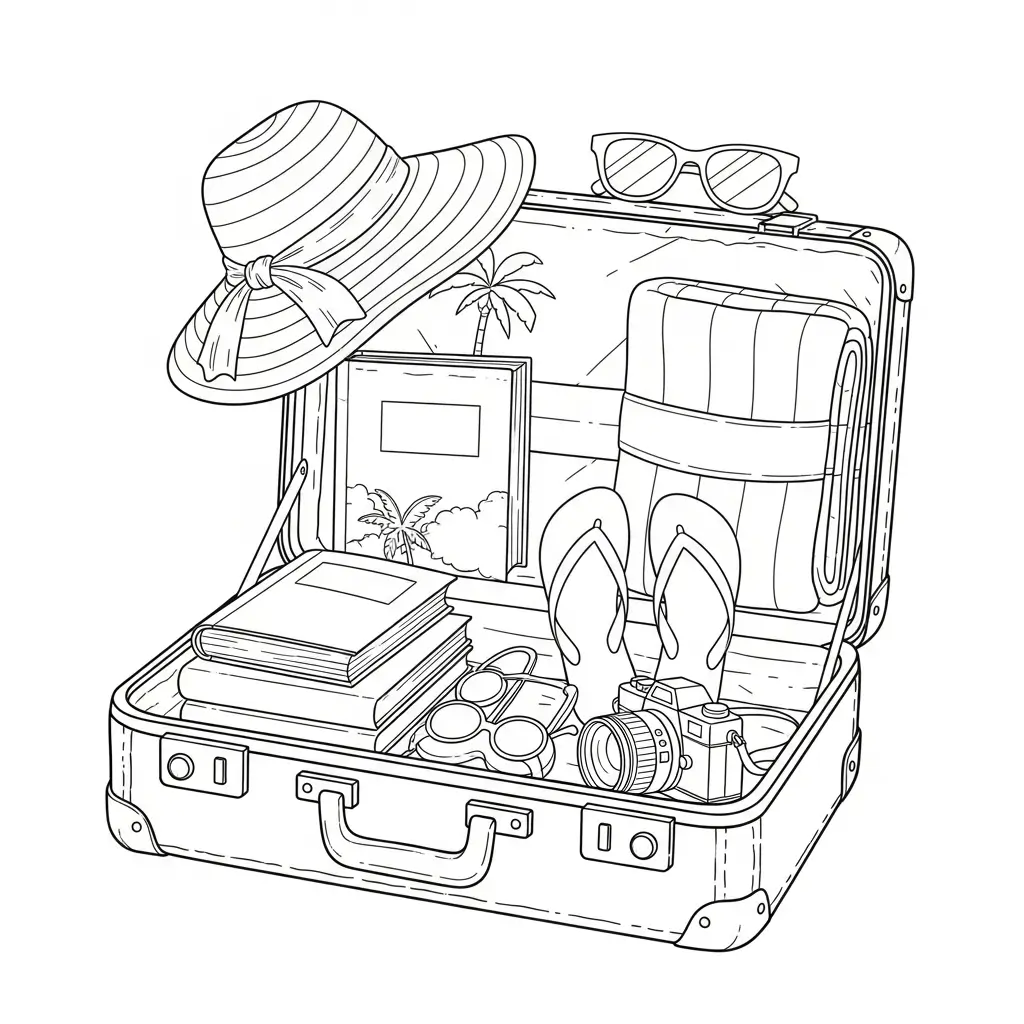 Urlaub Ausmalbild Kinder