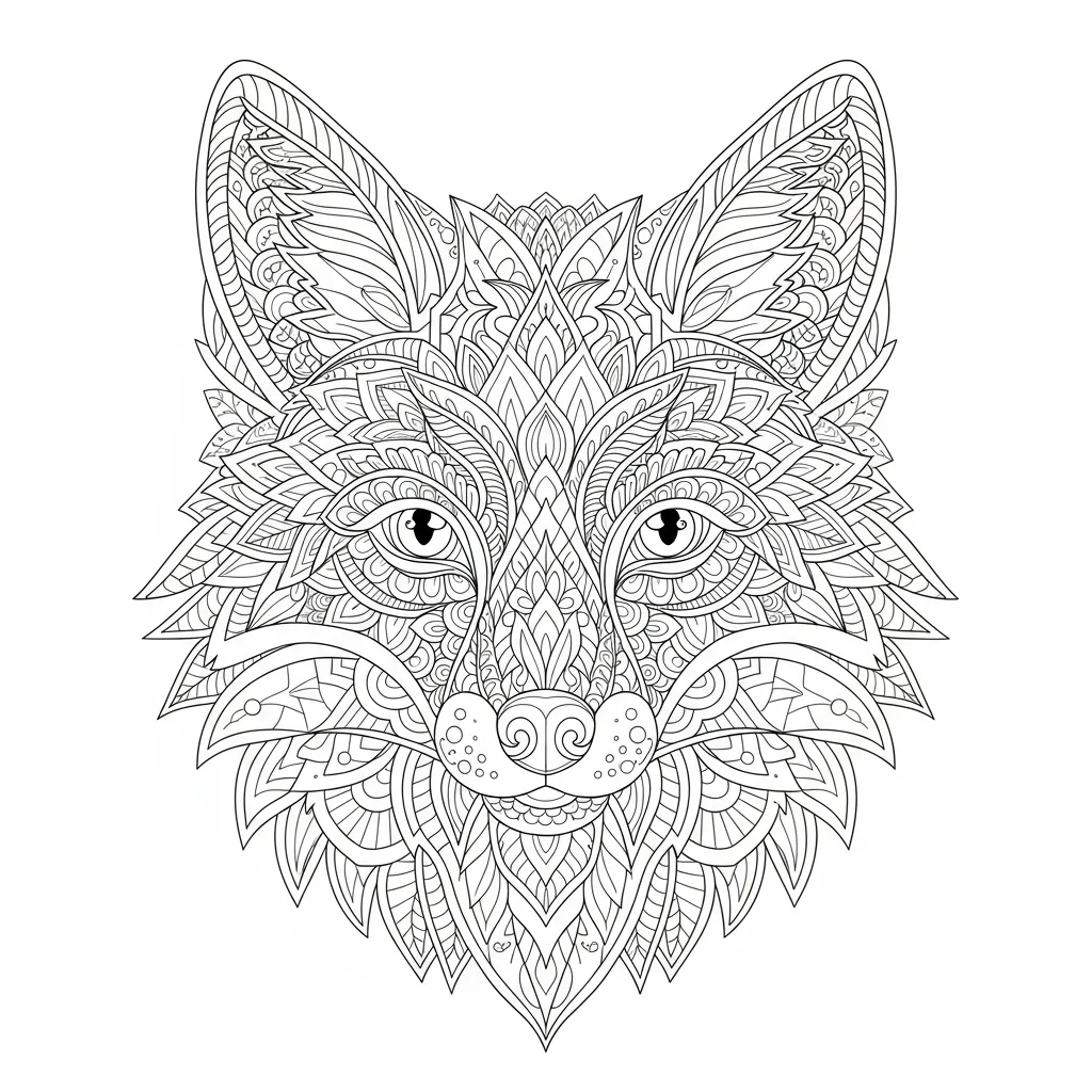 coloriage renard mandala difficile