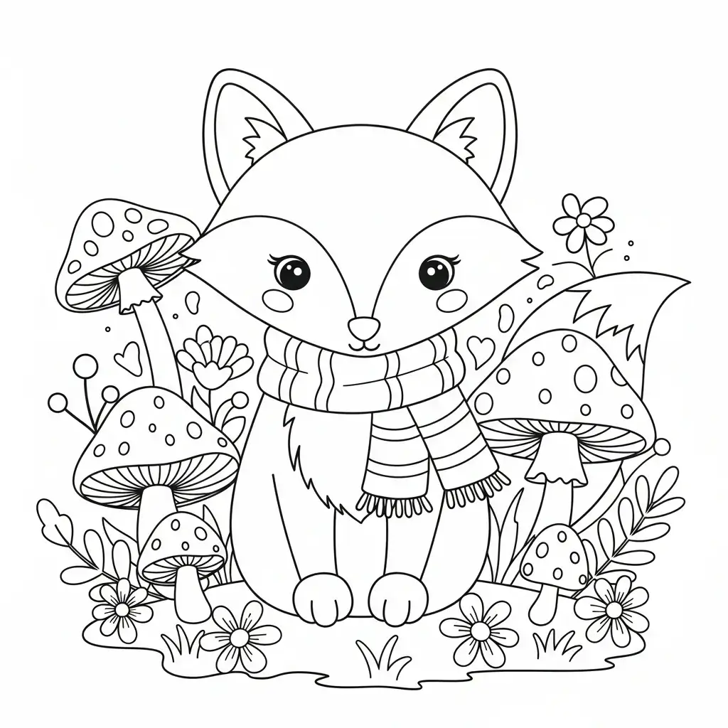 coloriage renard automne