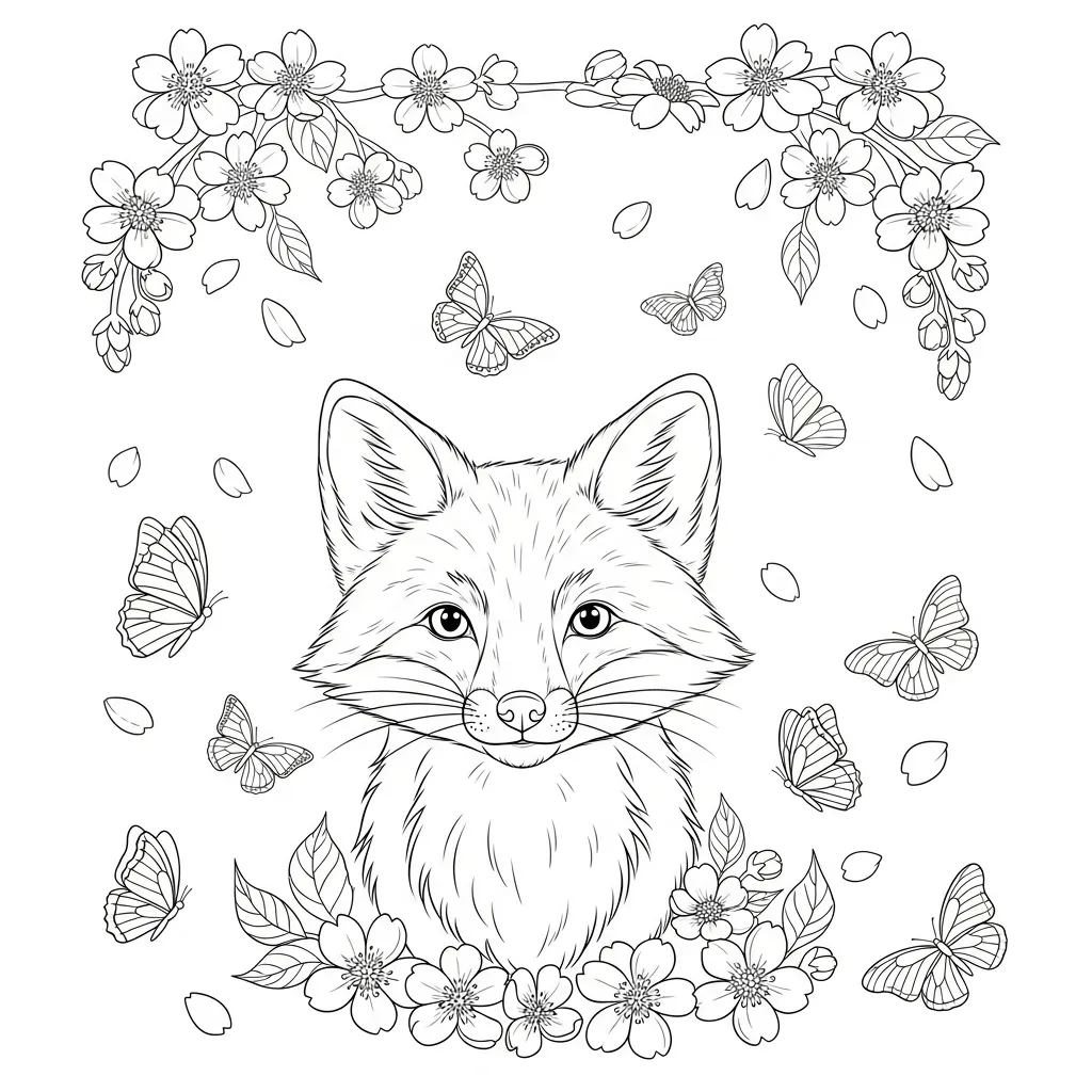coloriage renard été