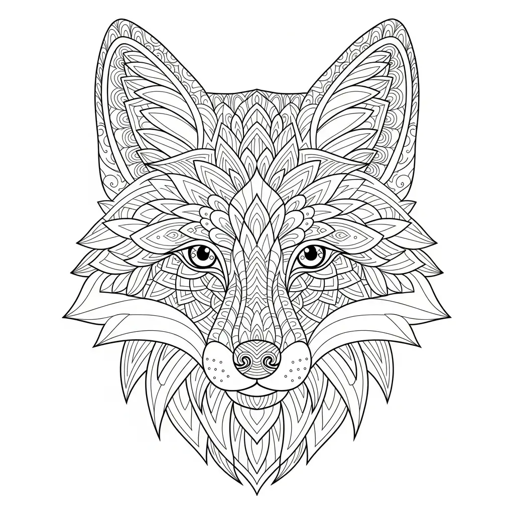coloriage renard mandala antistress