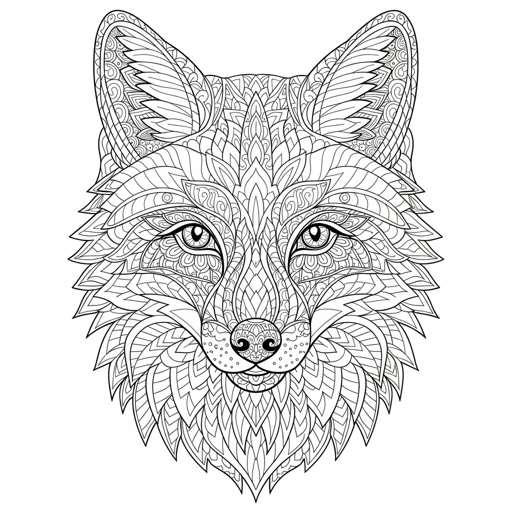 coloriage renard mandala complexe