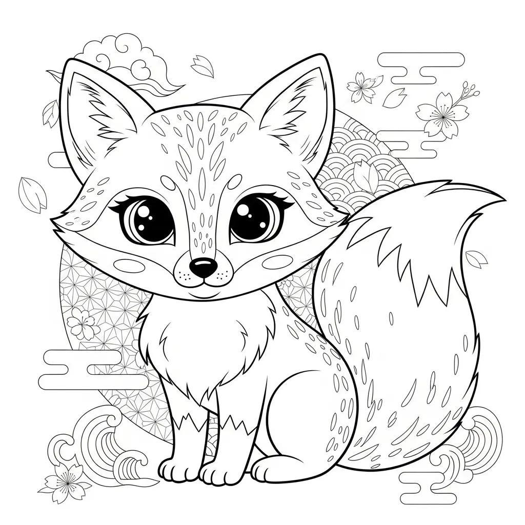 coloriage renard pour enfant