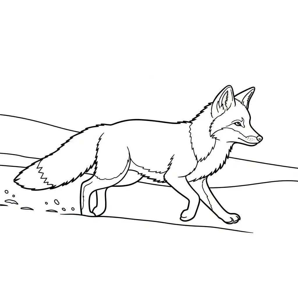coloriage renard simple enfant