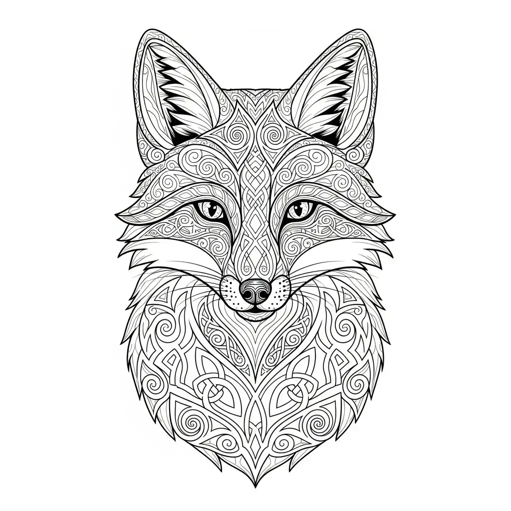 coloriage renard style mandala