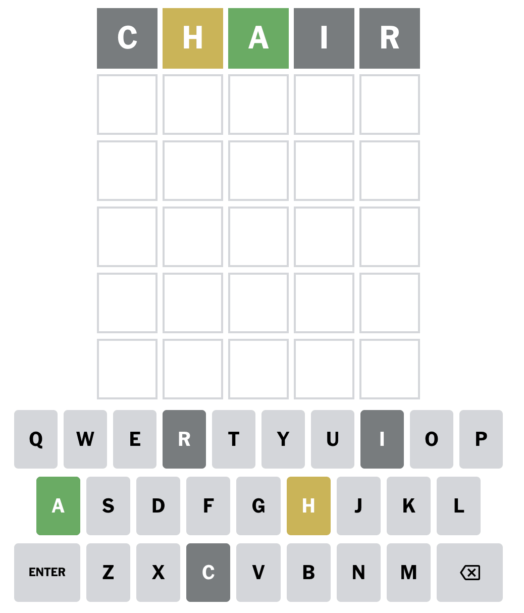 A screenshot of Wordle