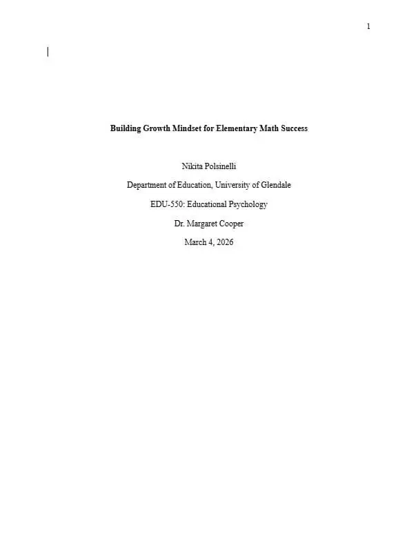 Example of an APA title page