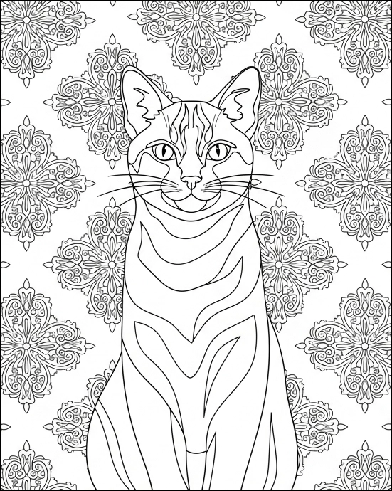 coloriage chat type mandala