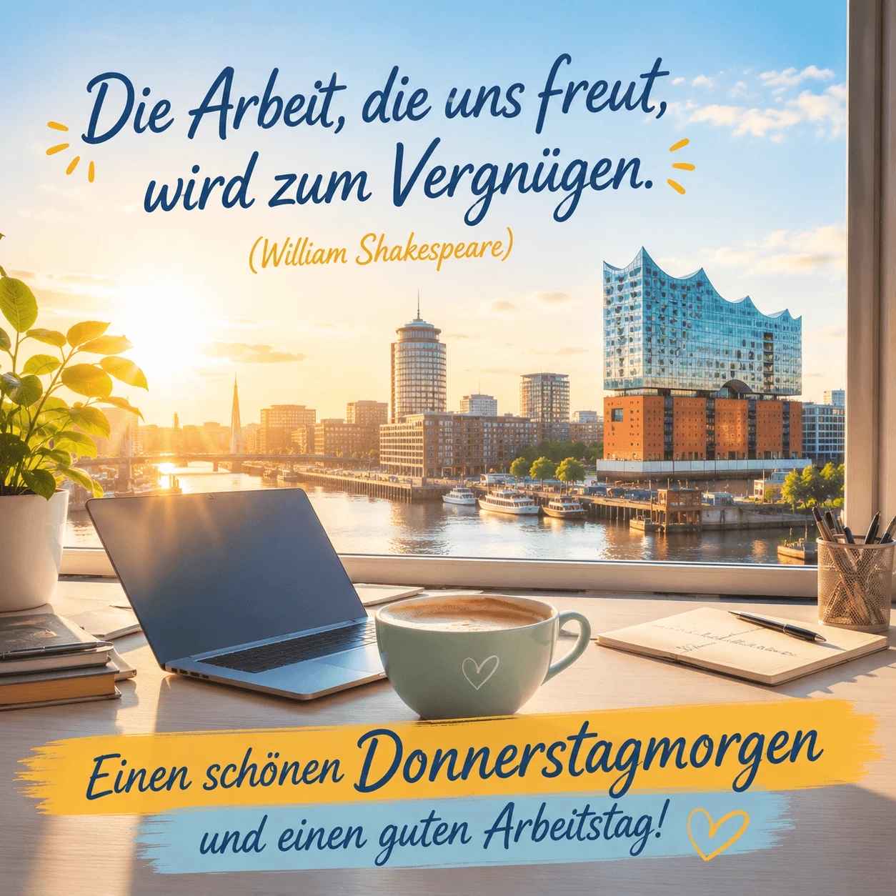 Morgensonne über Stadtpanorama