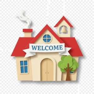 School house made out of hand-cut paper for classroom clipart
