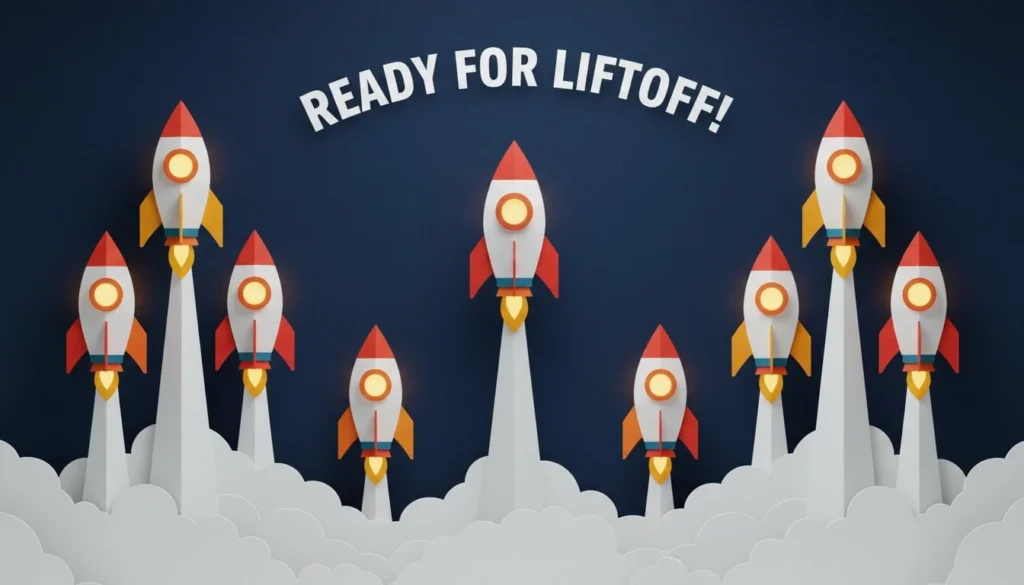 Mockup of a back to school bulletin board with rockets